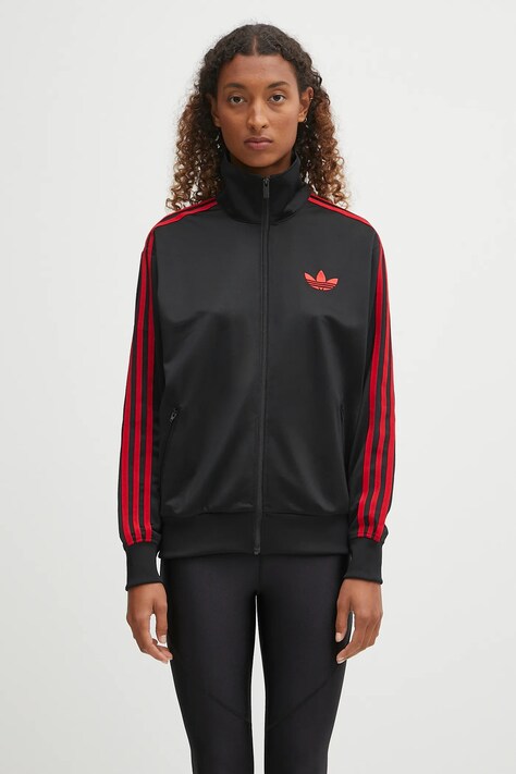 adidas Originals bluză Firebird Tt culoarea negru, cu imprimeu, JW3664