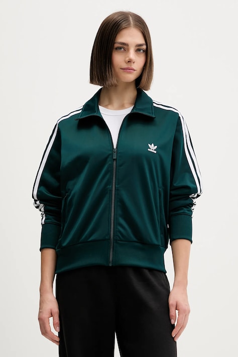 adidas Originals bluza Firebird Tt damska kolor zielony z aplikacją JX1484