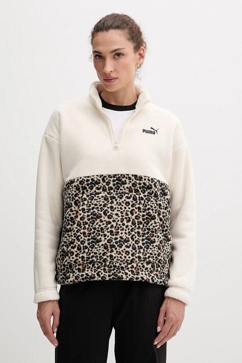 Puma bluza damska kolor beżowy wzorzysta 688083