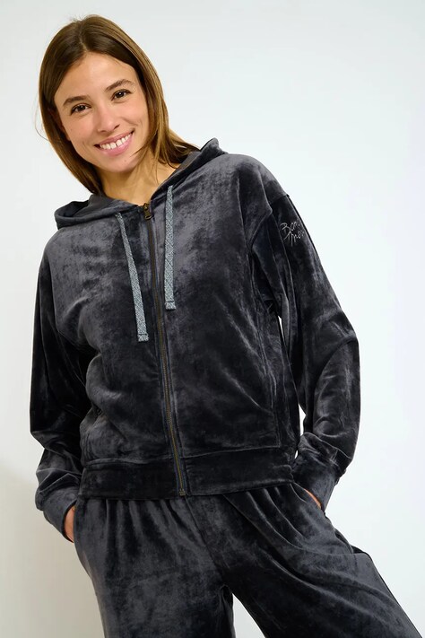 Banana Moon bluză Seachic culoarea gri, cu glugă, uni, IVY.SEACHIC