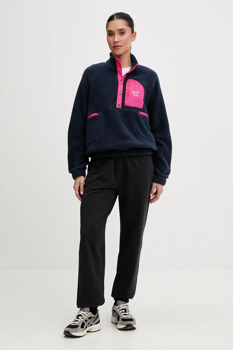 Banana Moon bluza polarowa Hillside damska kolor granatowy gładka NUZZLE.HILLSIDE