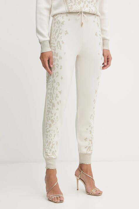 Liu Jo spodnie damskie kolor beżowy high waist TF5174.MS49I