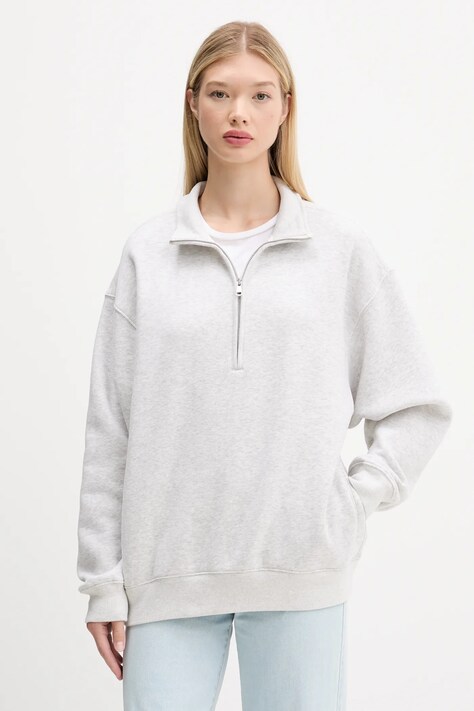 Abercrombie & Fitch bluză culoarea gri, cu imprimeu, KI152-5256-112