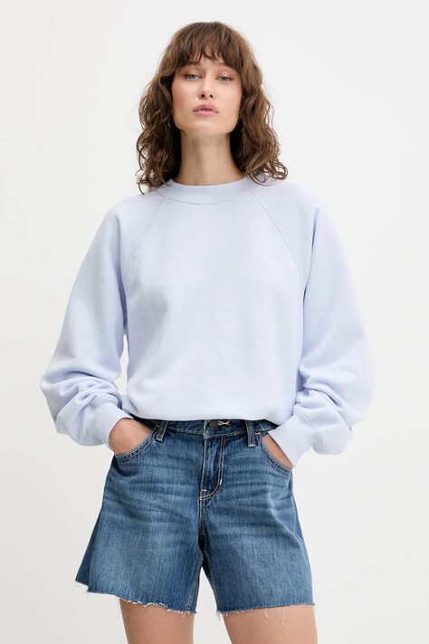 Abercrombie & Fitch bluza damska kolor niebieski gładka KI152-5352-240