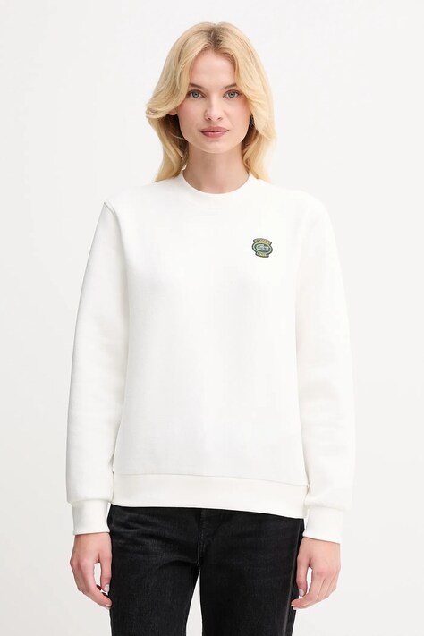 Lacoste bluza damska kolor beżowy z aplikacją SF8006