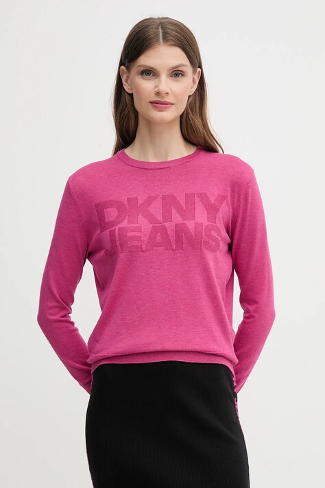 Dkny sweter damski kolor różowy lekki DJ5R0646