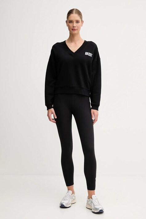 Бавовняна кофта Dkny — AW25-BLD0F6, чорний — фото 2