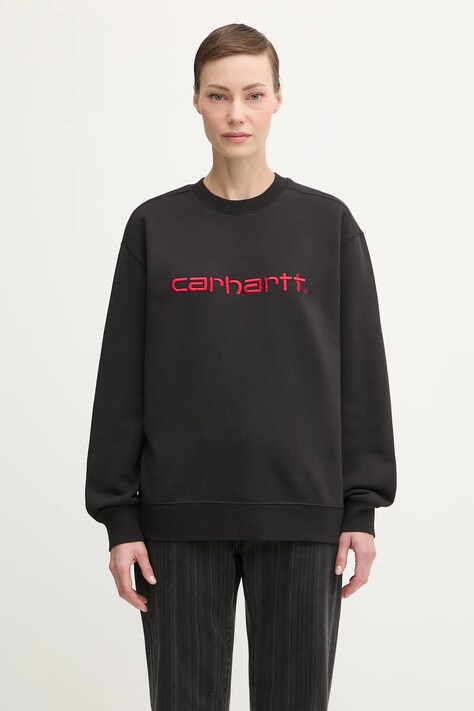 Carhartt WIP bluza W' Carhartt Sweat damska kolor czarny z aplikacją I033647.31YXX