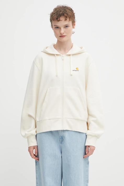 Суичър Carhartt WIP W'''''''' HD American Script в бежово с качулка с изчистен дизайн I033057.05XX