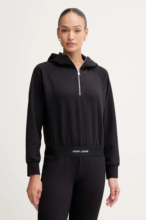 Joop! bluza damska kolor czarny z kapturem gładka 30048512
