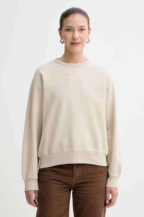 Levi's bluza bawełniana damska kolor beżowy gładka A8789