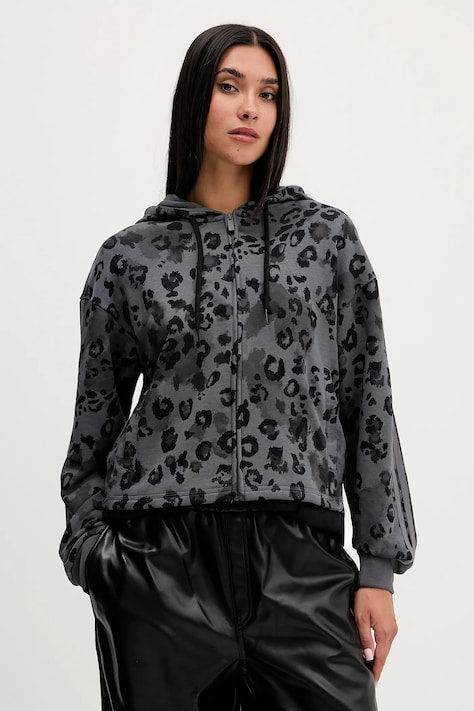 Μπλούζα adidas Animal χρώμα: γκρι, με κουκούλα, JM1859