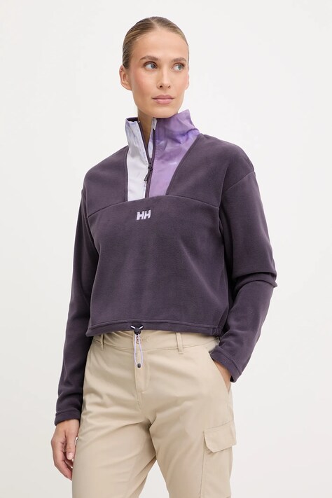 Helly Hansen hanorac fleece DAYBREAKER culoarea violet, cu imprimeu, 49561