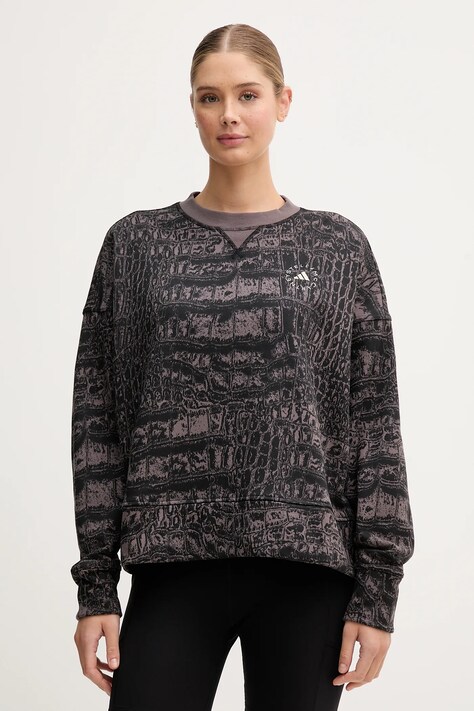 adidas by Stella McCartney bluza treningowa damska kolor czarny wzorzysta JN2215