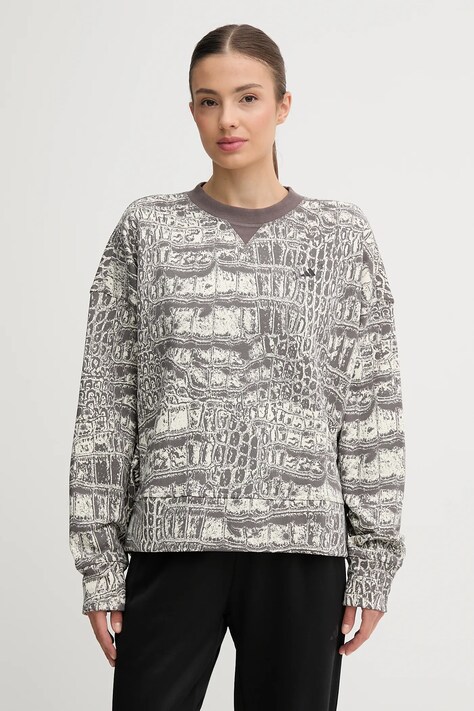 adidas by Stella McCartney bluza bawełniana damska kolor beżowy wzorzysta JW4648