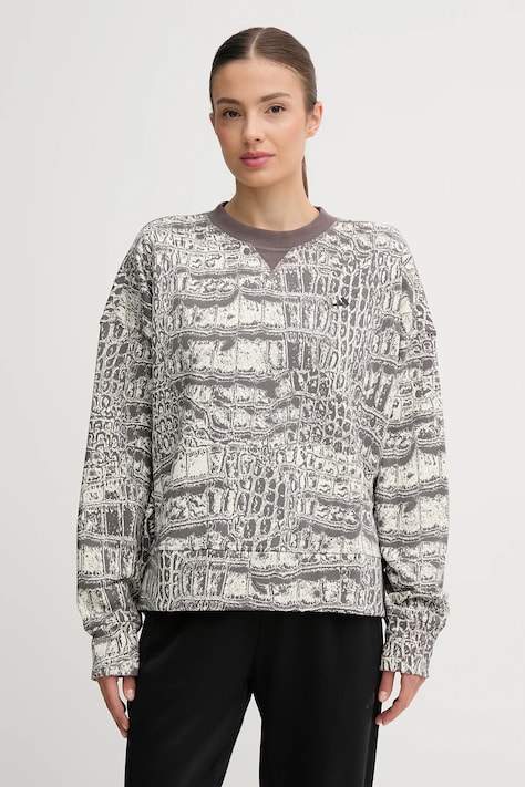 Бавовняна кофта adidas by Stella McCartney колір бежевий візерунок JW4648