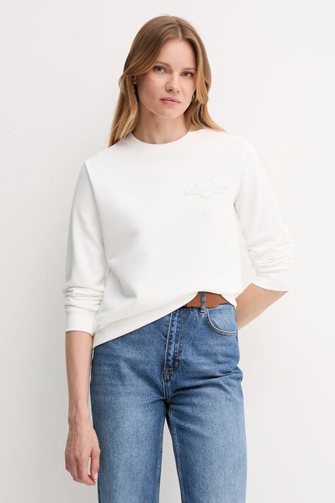 Gant bluza damska kolor biały gładka 4202586