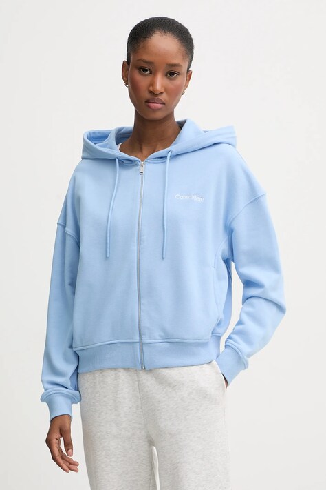 Кофта лаунж Calvin Klein Underwear з капюшоном однотонна LV00QS7513