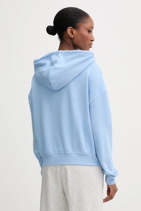 Calvin Klein Underwear bluza lounge damska kolor niebieski z kapturem gładka LV00QS7513