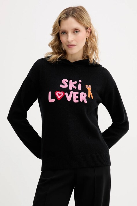 MC2 Saint Barth sweter z dodatkiem wełny damski kolor czarny SUA002