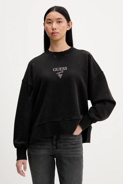Guess Originals bluza bawełniana damska kolor czarny z nadrukiem W5BQ26 KCPR1