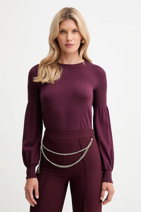 Sveter Twinset bordová farba, ľahký, 252TP3061