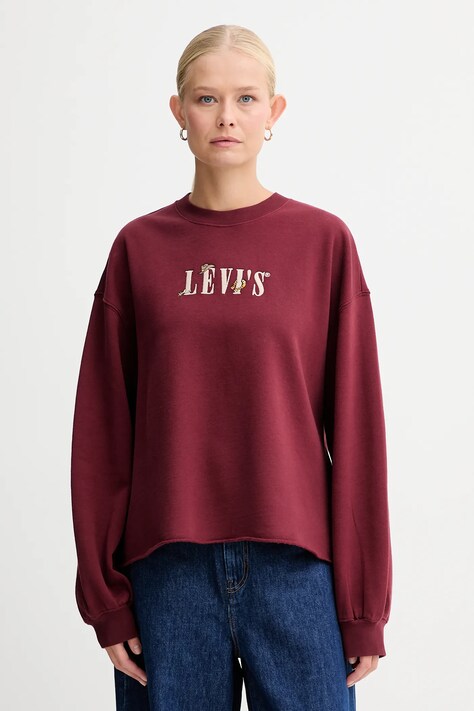 Levi's bluza damska kolor bordowy z aplikacją 003RE