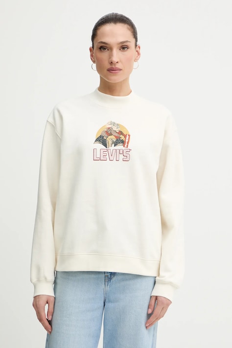 Levi's bluza damska kolor beżowy z nadrukiem 003R9