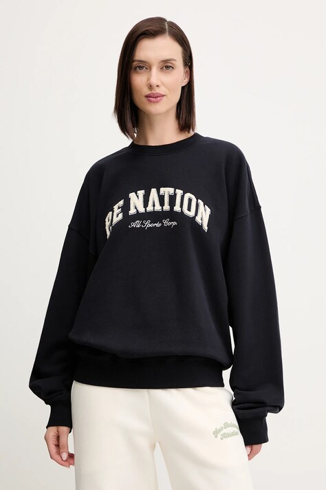 P.E Nation bluza bawełniana Heritage damska kolor granatowy z aplikacją 253F115