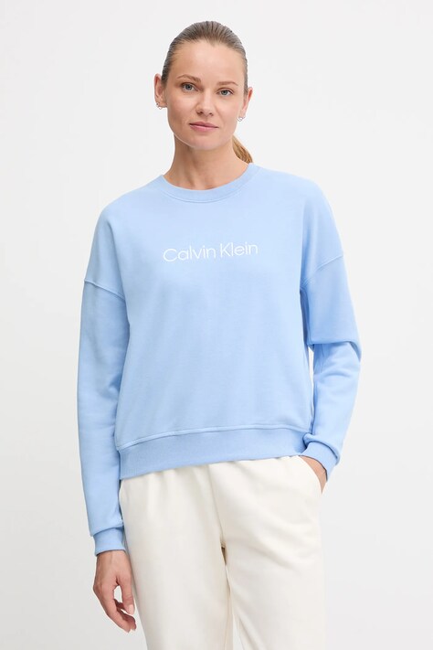 Calvin Klein Underwear bluza damska kolor niebieski z aplikacją LV00QS7514