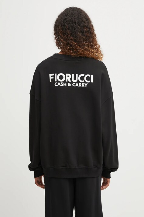 Fiorucci felpa in cotone Cash and Carry Print Relaxed Crewneck donna colore nero  W02FPSCR188CJ01BK01