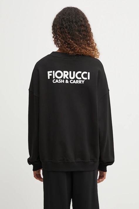 Pamučna dukserica Fiorucci Cash and Carry Print Relaxed Crewneck za žene, boja: crna, s tiskom, W02FPSCR188CJ01BK01