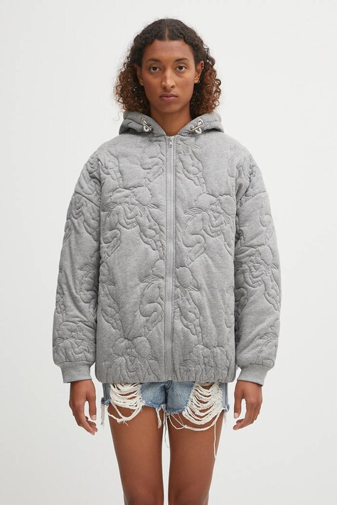 Fiorucci geacă Kissing Angels Quilted culoarea gri, de tranzitie, oversize, W02FPSHO092CJ05GY01