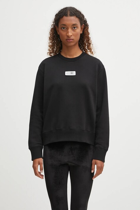 MM6 Maison Margiela bluza bawełniana damska kolor czarny gładka S52GU0247.M25025.900