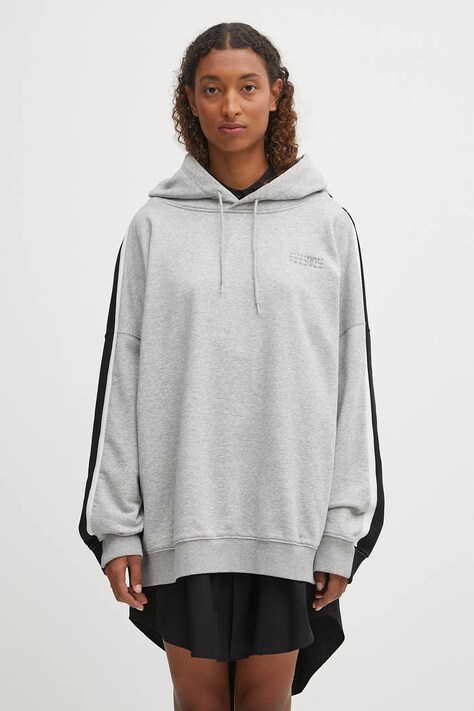 MM6 Maison Margiela bluza dwustronna damska kolor szary z kapturem wzorzysta S52HG0040.M25013.964