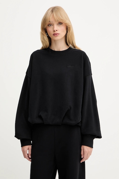 BOSS Orange bluza bawełniana damska kolor czarny gładka 50554908