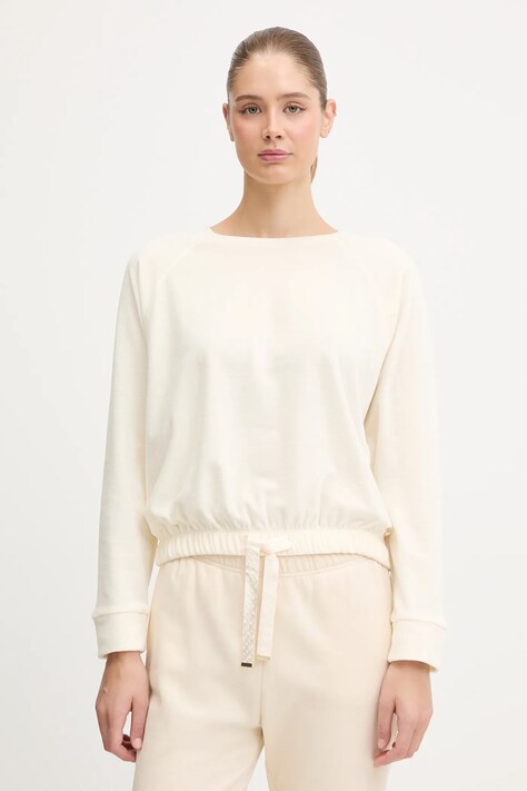 BOSS bluza damska kolor beżowy gładka 50550724