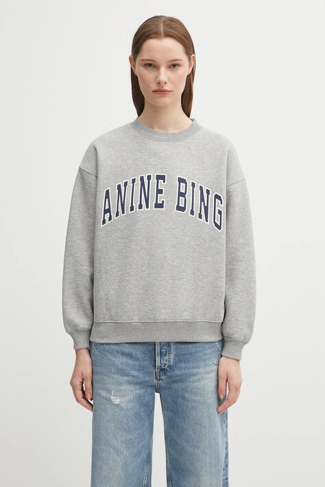 Anine Bing bluza spencer damska kolor szary z nadrukiem A.08.11531