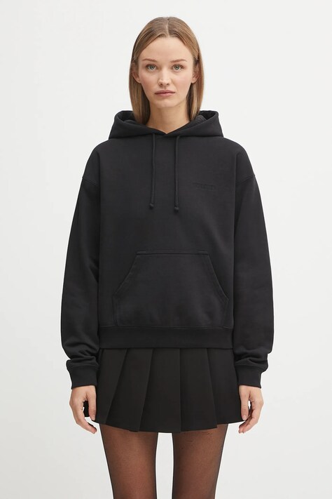 VETEMENTS bluza Logo Fitted damska kolor czarny z kapturem gładka UH76HD130B