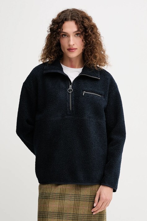 Barbour bluză MERSEA culoarea bleumarin, uni, LOL0568