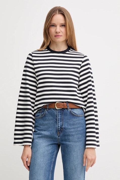 Памучен суичър Barbour ROBYN в тъмносиньо с десен LOL0642