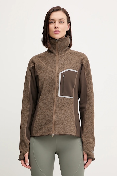 Pulover za vadbo adidas by Stella McCartney Climawam Running ženski, zelena barva, JM6049