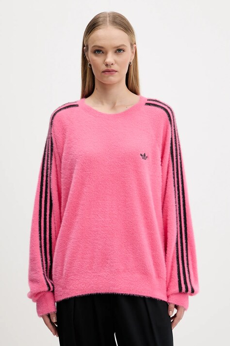 adidas Originals sweter Holiday damski kolor różowy lekki JX7811