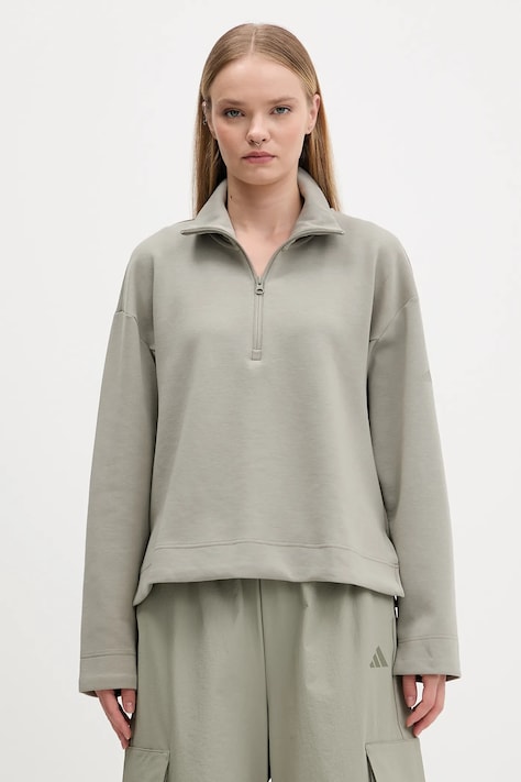 adidas bluză Soft Lux culoarea verde, cu imprimeu, JW7422