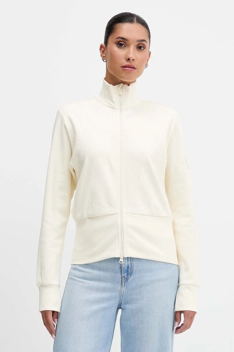 adidas bluza All Szn Winterized damska kolor beżowy gładka JW7434
