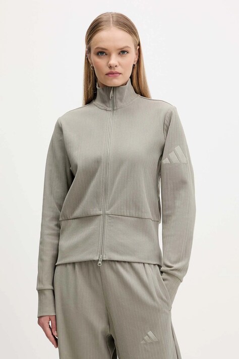 adidas bluza All Szn Winterized damska kolor zielony gładka JW7435