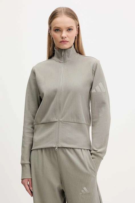 adidas bluză All Szn Winterized culoarea verde, uni, JW7435