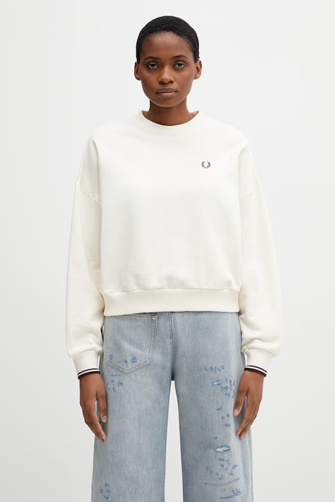 Fred Perry bluza bawełniana damska beżowa G1148