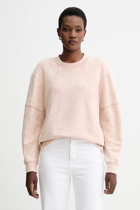 Βαμβακερή μπλούζα G-Star 0 γυναικεία, χρώμα: μπεζ, D27167.D969