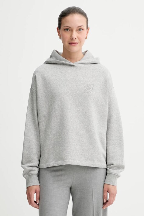 Marc O'Polo bluza culoarea gri, cu glugă, melanj, 5000007272